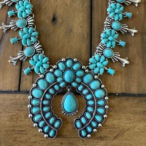 Turquoise Floral Statement Necklace